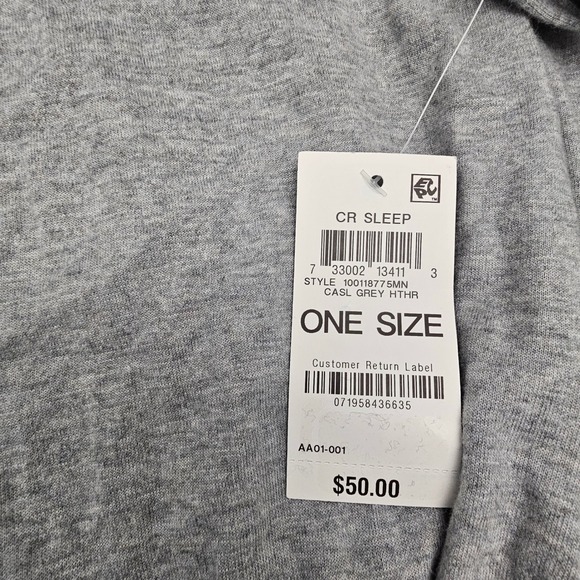 Club Room Mens Tipped Robe Knit Cotton Modal Lounge Sleepwear Grey One Size NEW - Picture 5 of 6